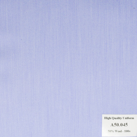 A50.045 Kevinlli V1 - Vải Suit 50% Wool - Xanh Dương Trơn